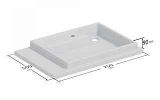 Раковина над стиральной машиной СанТа Юпитер 900137 75см левая белый